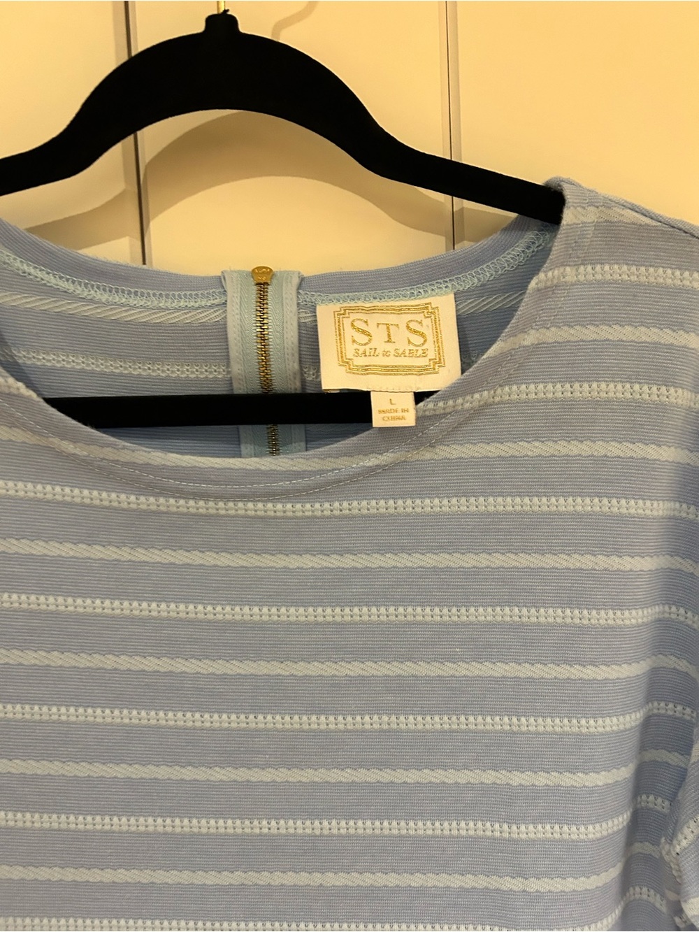 Sail to Sable Light Blue Striped Dress